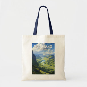 Schottisches Hochland Schottland Reise Kunst Vinta Tragetasche