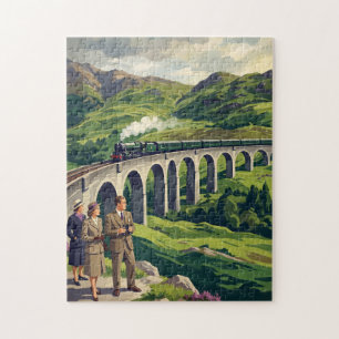 Schottisches Hochland Vintage-Reiseillustration