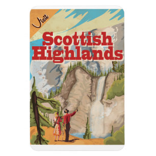 Schottisches Hochland Vintage-Reiseposter Magnet