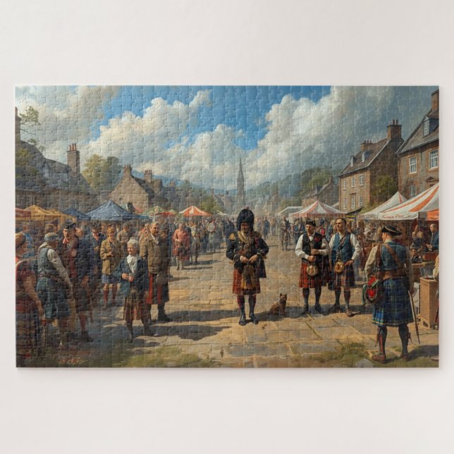 Schottisches Hochlanddorf-Puzzle (Horizontal)