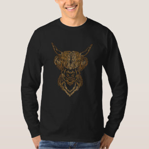 Schottisches Hochlandrind Kuhkopf Realistisches Ho T-Shirt