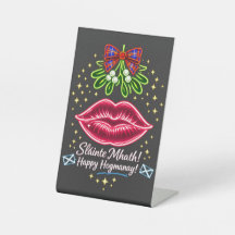Schottisches Hogmanay-Mistel-Neon-Tartan-Geschenk
