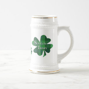 Schottisches irisches kariertes Kleeblatt Bierglas