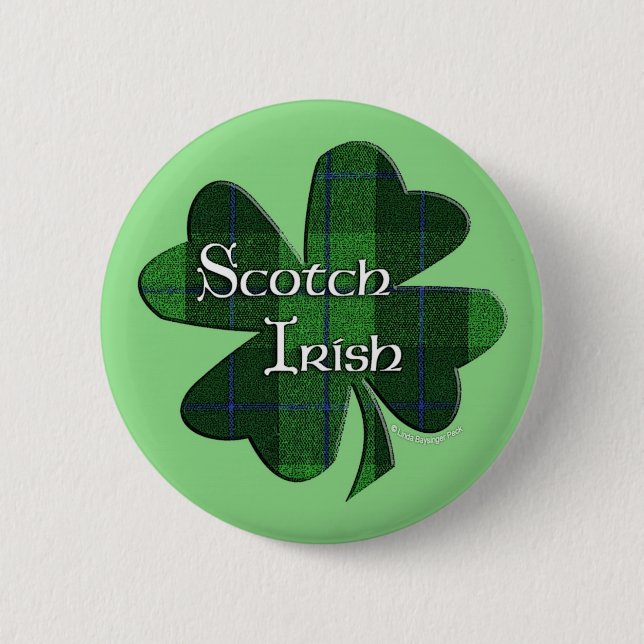 Schottisches irisches Kleeblatt Button (Vorderseite)