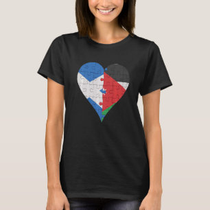 Schottisches jordanisches Flaggenherz T-Shirt