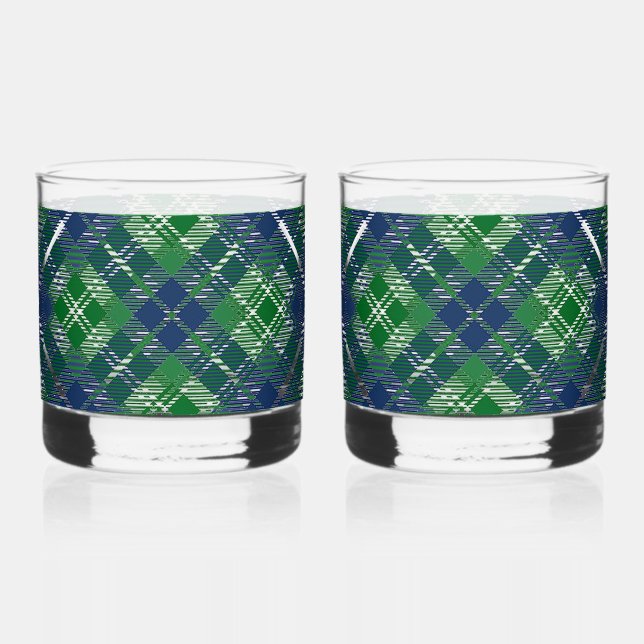 Schottisches Kariert Whiskyglas (Vorderseite)