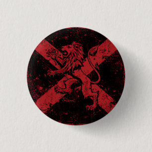 Schottisches Löwen Rampant Rundabzeichen Rot & S Button