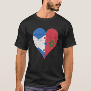 Schottisches marokkanisches FlaggenHerz T-Shirt