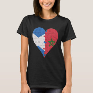Schottisches marokkanisches FlaggenHerz T-Shirt