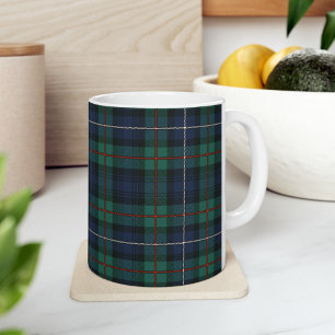 Schottisches Robertson-Clan Plaid Grün Lila Karo Kaffeetasse