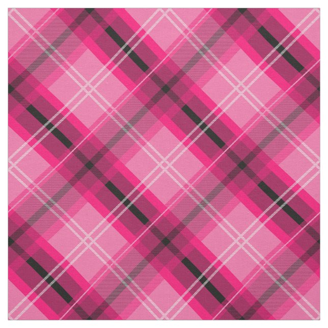 Schottisches rosa kariert, diagonales Gewebe Stoff (Muster)