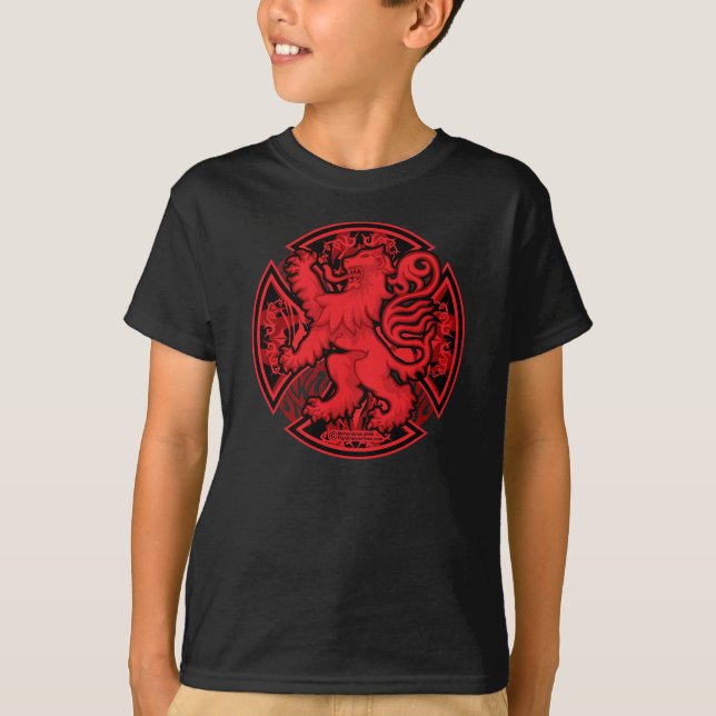 Schottisches rotes Löwe-Kreuz T-Shirt (Vorderseite)