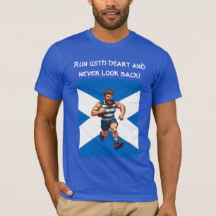 Schottisches Saltire und Rugby-Läufer T-Shirt