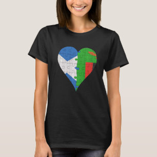 Schottisches sambisches Flaggenherz T-Shirt