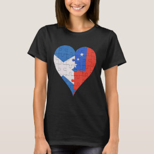 Schottisches samoanisches Flaggenherz T-Shirt