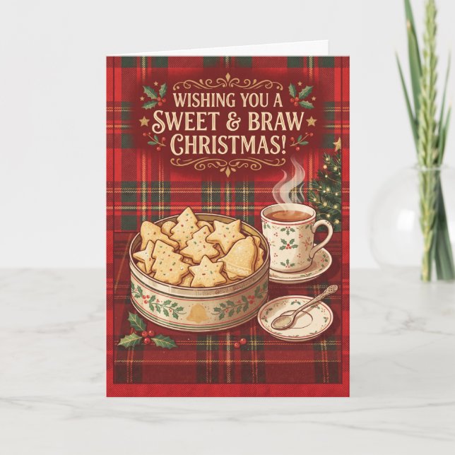 Schottisches Shortbread-Weihnachtskarte Karte (Vorderseite)