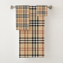 Schottisches Tartan-Muster Badhandtuch Set