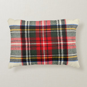 Schottisches Tartan-Muster. Rote und weiße Wolle  Dekokissen