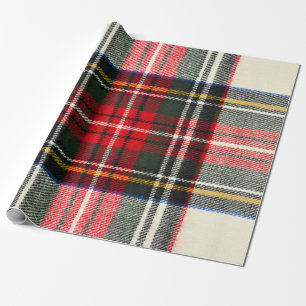 Schottisches Tartan-Muster. Rote und weiße Wolle  Geschenkpapier