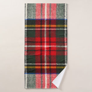 Schottisches Tartan-Muster. Rote und weiße Wolle k Badehandtuch