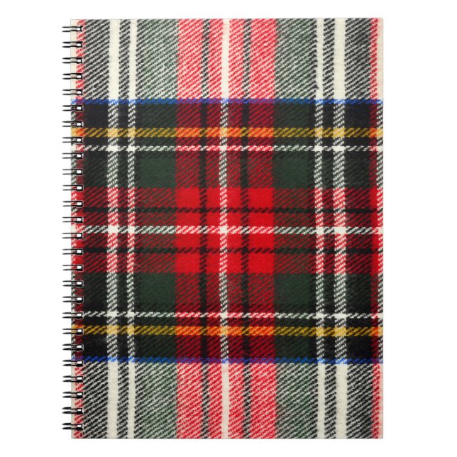 Schottisches Tartan-Muster. Rote und weiße Wolle k Notizblock (Vorderseite)