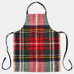 Schottisches Tartan-Muster. Rote und weiße Wolle  Schürze