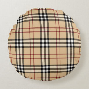 Schottisches Tartan-Muster Rundes Kissen
