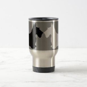 Schottisches Terrier-Silhouette-Duo Reisebecher