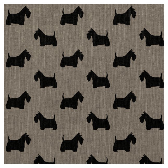 Schottisches Terrier-Silhouette-Muster Stoff (Muster)