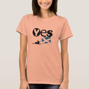 Schottisches Unabhängigkeits-ja Katze Saltire T-Shirt