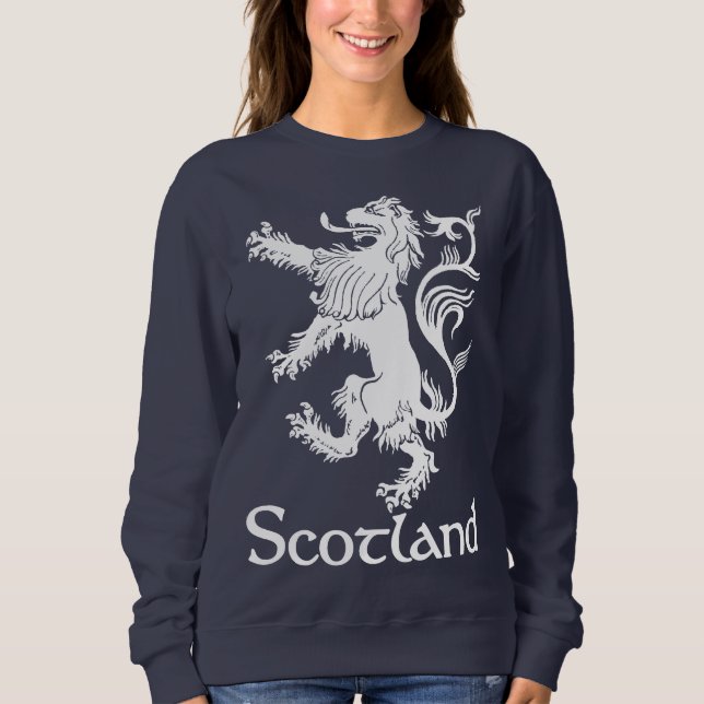 Schottisches zügelloses Löwe-Marine-Blau Sweatshirt (Vorderseite)