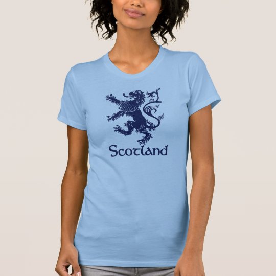 Schottisches zügelloses Löwe-Marine-Blau T-Shirt
