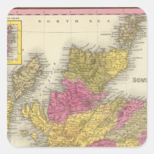 Schottland 16 quadratischer aufkleber