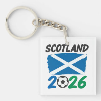 Schottland 2026 Fußballfan-Design / Saltire und Fu Schlüsselanhänger