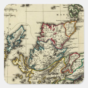 Schottland alt, modern quadratischer aufkleber
