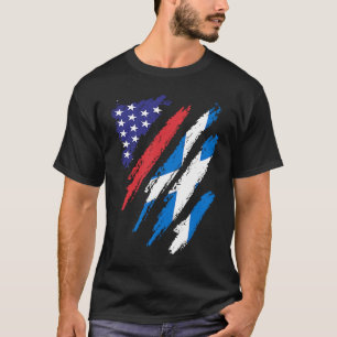 Schottland Amerikanische gewachsene Flagge USA Pat T-Shirt