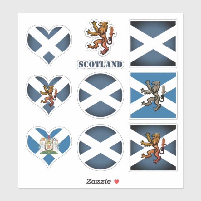 Schottland-Aufkleber, schottische Flagge Löwenherz Aufkleber (Blatt)