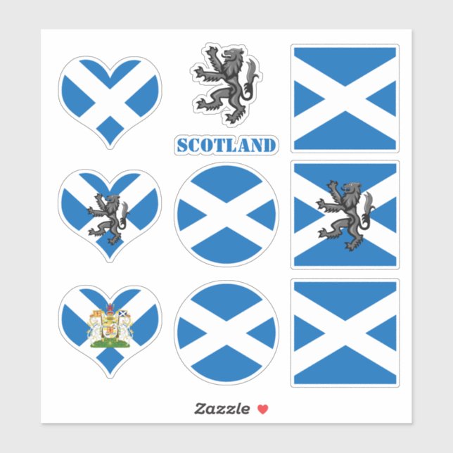 Schottland-Aufkleber, schottische Flagge Löwenherz Aufkleber (Blatt)