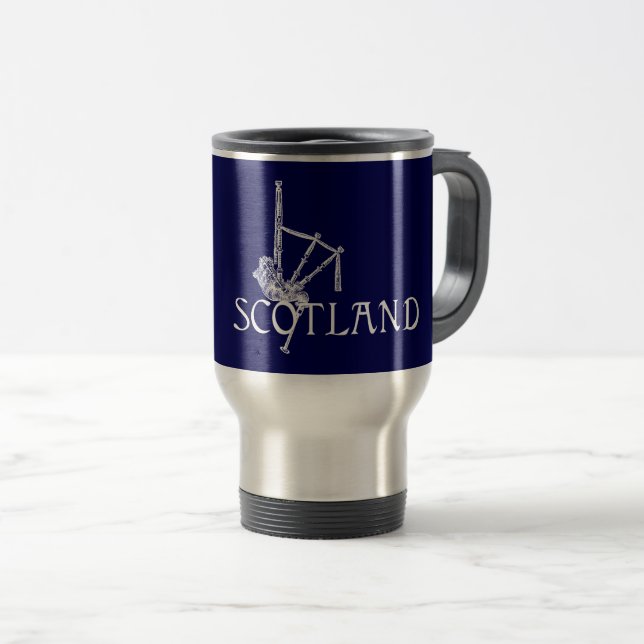 Schottland Bagpipe, Scottish Design Reisebecher (VorderseiteRechts)