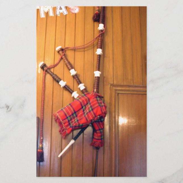 Schottland Bagpipe Tartan Kariertes Musikinstrumen Briefpapier (Vorderseite)