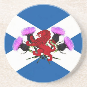 Schottland, Blumendistel, zügelloser Löwe Getränkeuntersetzer