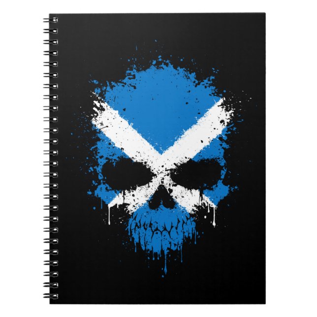 Schottland-Bratenfett-Spritzer-Schädel Notizblock (Vorderseite)