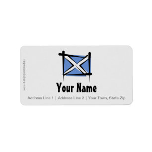 Schottland-Bürsten-Flagge Adressaufkleber