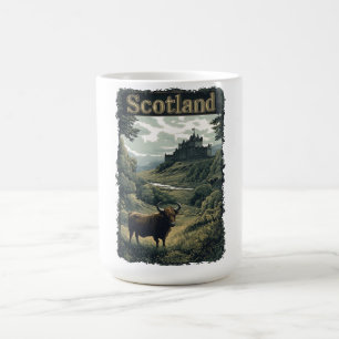 Schottland Design: Highland-Kuh, Schloss und Lands Kaffeetasse