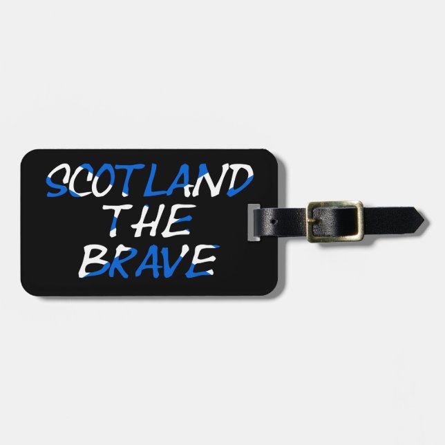 Schottland Die Braune über die schottische Flagge  Gepäckanhänger (Vorderseite horizontal)