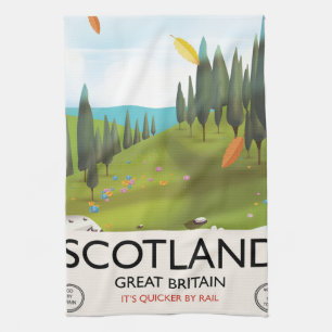 Schottland 'Es ist schneller mit der Bahn' Reisepo Geschirrtuch