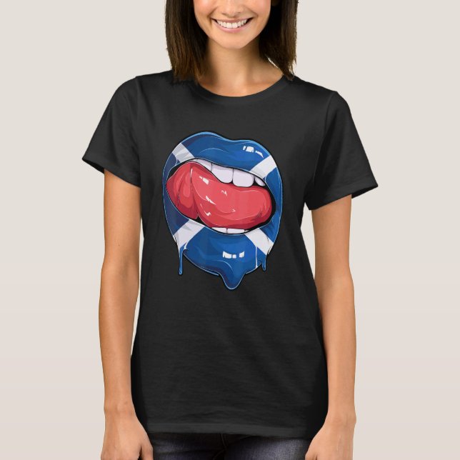 Schottland Flag Mouth Soccer Scotsman T-Shirt (Vorderseite)