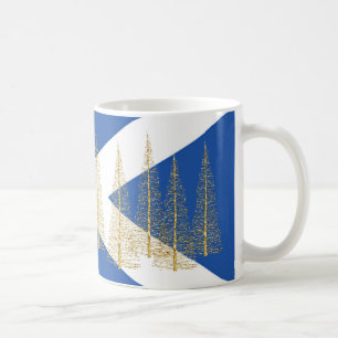 Schottland-Flagge Bäume Blau Weiße Tasse