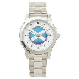 Schottland-Flagge für Frauen - Oversized Silver Wa Armbanduhr