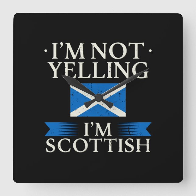 Schottland-Flagge Quadratische Wanduhr (Vorderseite)